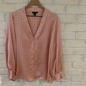 Halogen Blush Geometric Print Blouse
